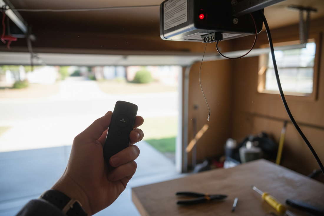 Problem photo – Is your garage door opener suddenly unresponsive to your remote or keypad, leaving your garage inaccessible? Troubleshoot common communication issues and simple fixes to regain control of your garage access.