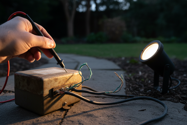 Problem photo – Are your outdoor landscape lights failing to illuminate your pathways or garden features, leaving your property in the dark? Learn to troubleshoot common power and connection issues to bring your nighttime ambiance back to life.