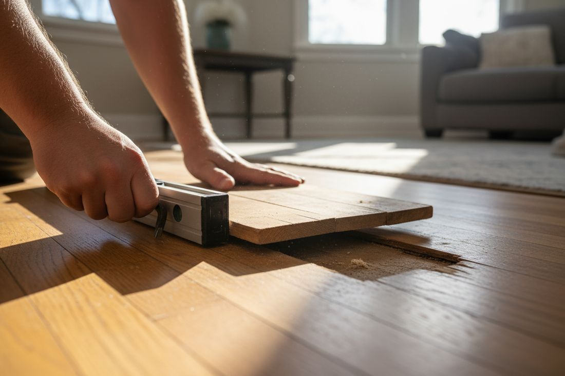 Problem photo – Do certain floorboards feel spongy or move underfoot, creating a trip hazard or unsettling feel in your home? Learn how to identify loose floorboards and apply simple reinforcement techniques to restore stability and safety.